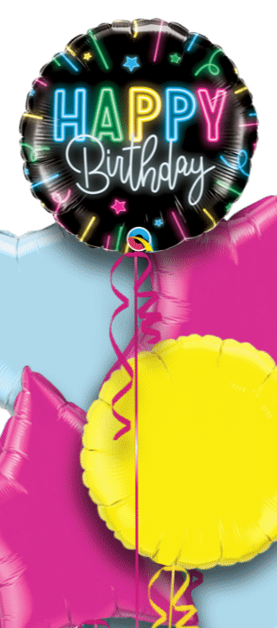 Happy Birthday Neon Glow Balloon