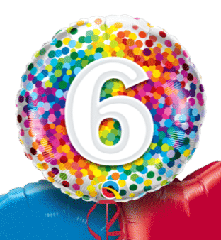 6 Rainbow Confetti Balloon