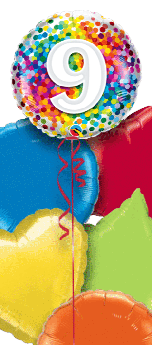 9 Rainbow Confetti Balloon