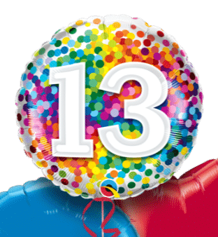 13 Rainbow Confetti Balloon
