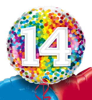 14 Rainbow Confetti Balloon