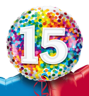 15 Rainbow Confetti Balloon