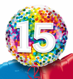 15 Rainbow Confetti Balloon