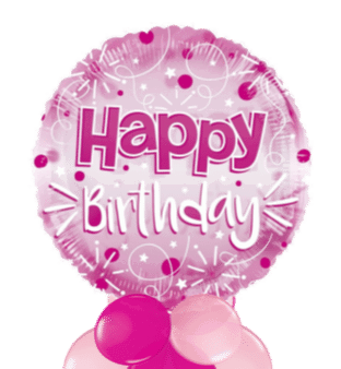 Jumbo Pink Streamers Birthday Balloon