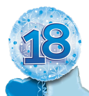 Jumbo Blue Streamers 18th Birthday Balloon