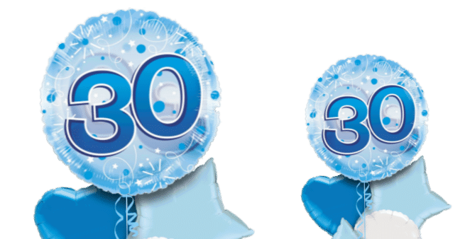 Jumbo Blue Streamers 30th Birthday Balloon