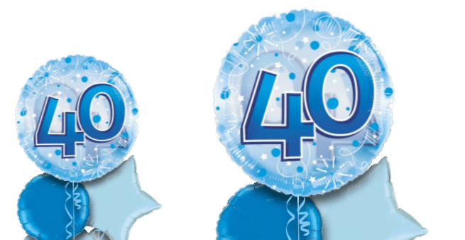 Jumbo Blue Streamers 40th Birthday Balloon