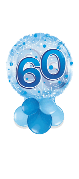 Jumbo Blue Streamers 60th Birthday Balloon