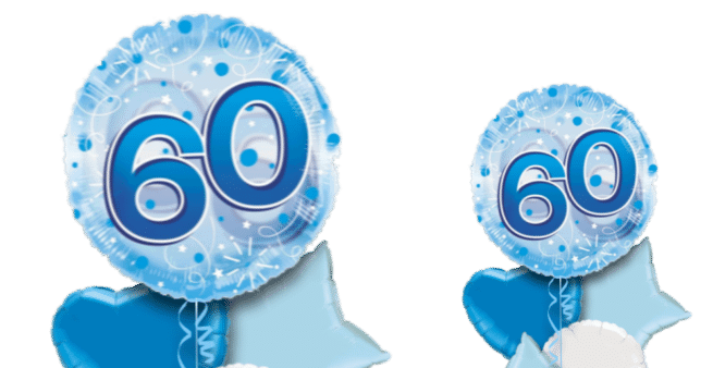 Jumbo Blue Streamers 60th Birthday Balloon