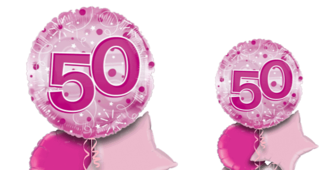 Jumbo Pink Streamers 50th Birthday Balloon