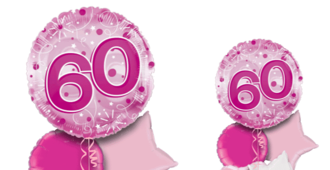 Jumbo Pink Streamers 60th Birthday Balloon