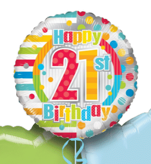 Colourful 21st Birthday Balloon