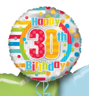 Colourful 30th Birthday Balloon