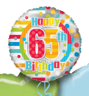 Colourful 65th Birthday Balloon