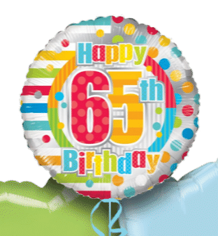Colourful 65th Birthday Balloon