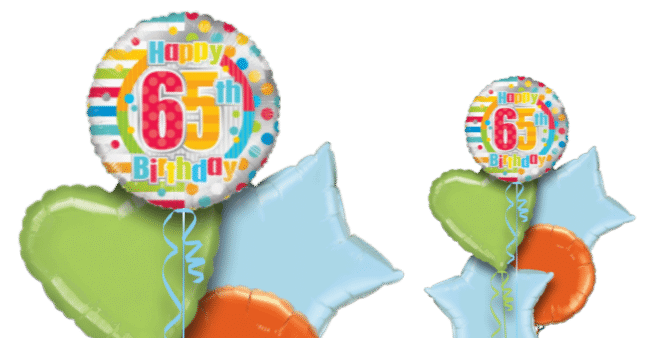 Colourful 65th Birthday Balloon