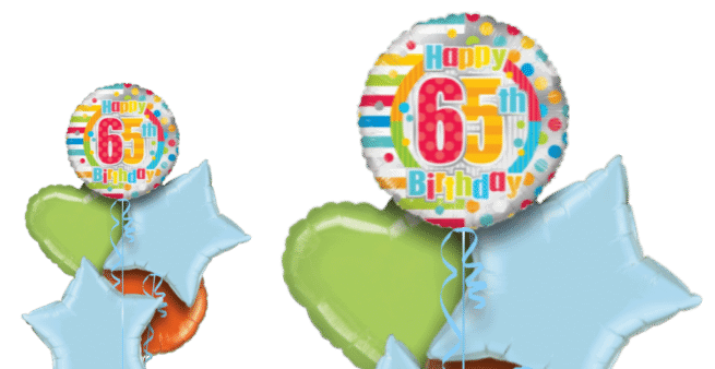 Colourful 65th Birthday Balloon
