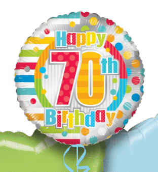 Colourful 70th Birthday Balloon