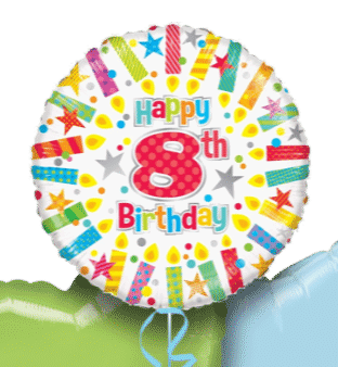 Colourful 8th Birthday Balloon