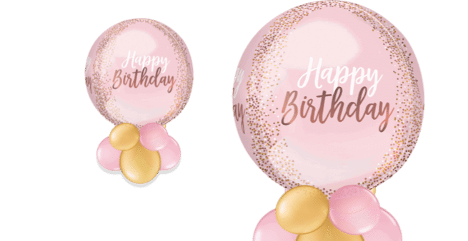 Blush Birthday Orbz Balloon