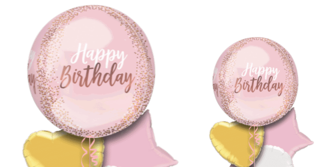 Blush Birthday Orbz Balloon