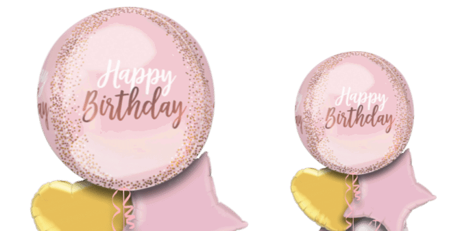 Blush Birthday Orbz Balloon