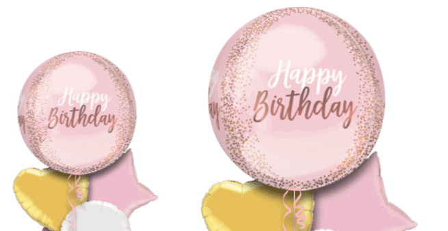 Blush Birthday Orbz Balloon