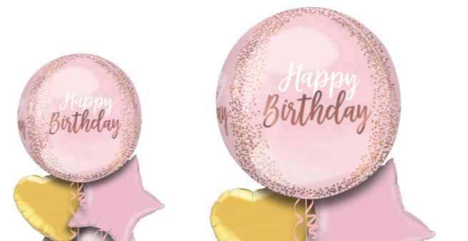 Blush Birthday Orbz Balloon