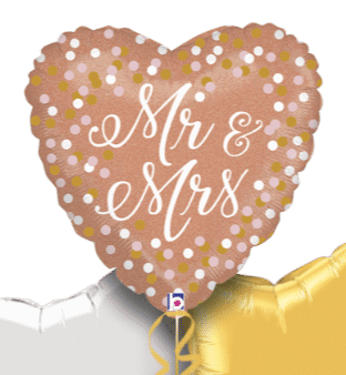 Mr and Mrs Confetti Heart Balloon