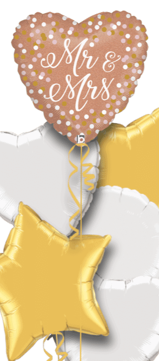 Mr and Mrs Confetti Heart Balloon