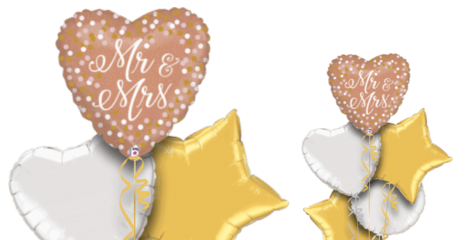 Mr and Mrs Confetti Heart Balloon