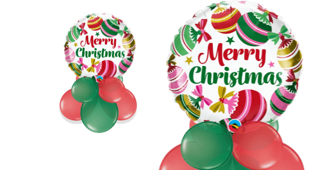 Merry Christmas Baubles Balloon
