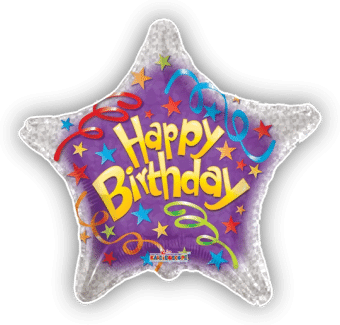 Happy Birthday Streamers Star Balloon