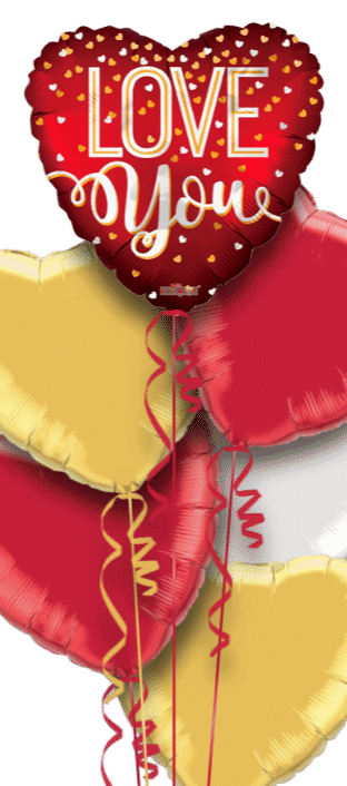 Love You Confetti Hearts Balloon