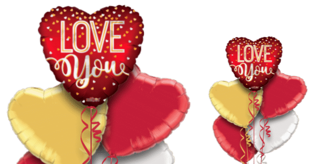 Love You Confetti Hearts Balloon