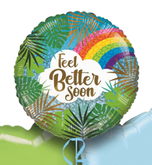 Feel Better Soon Rainbow Leaves Balloon