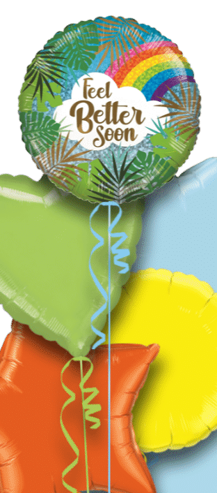 Feel Better Soon Rainbow Leaves Balloon