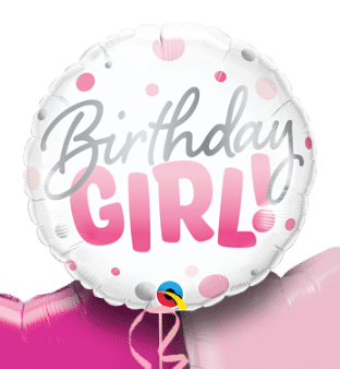 Birthday Girl Pink Spots Balloon