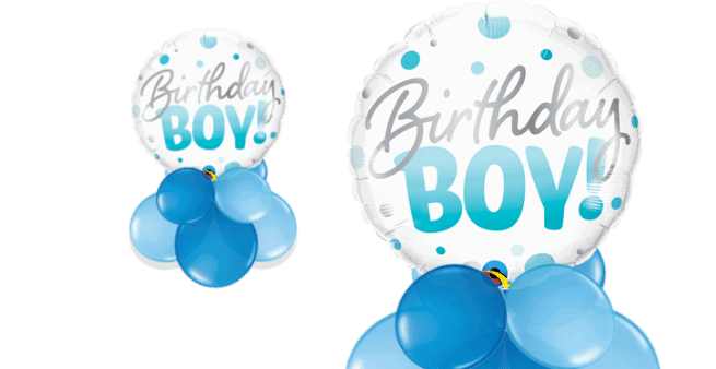 Birthday Boy Blue Spots Balloon