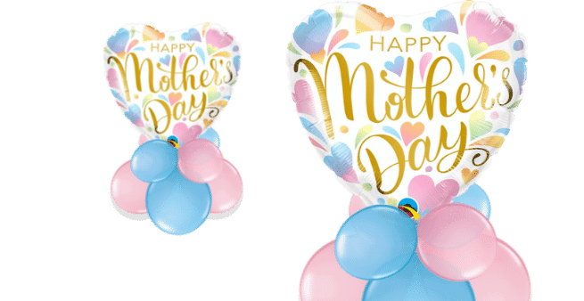 Mothers Day Pastel Hearts Balloon