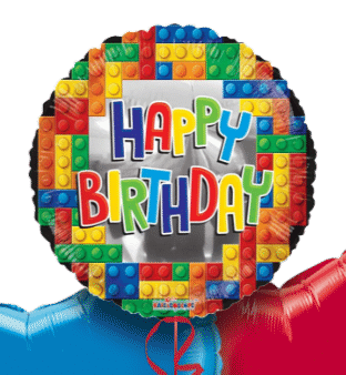 Happy Birthday Lego Blocks Balloon
