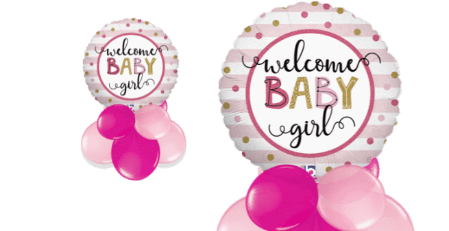 Welcome Baby Girl Balloon