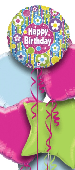 Birthday Bright Flowers Balloon