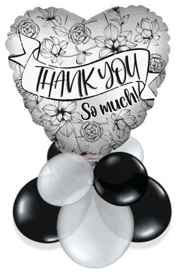 Thank You So Much Silver Heart Air Filled Display