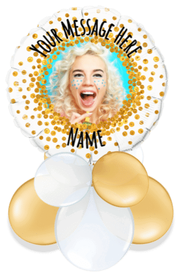 Gold Glitter Personalised Air Filled Display