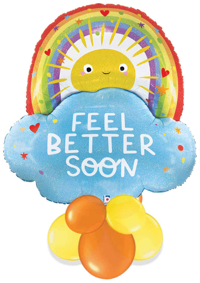 Feel Better Soon Sun and Rainbow Air Filled Display
