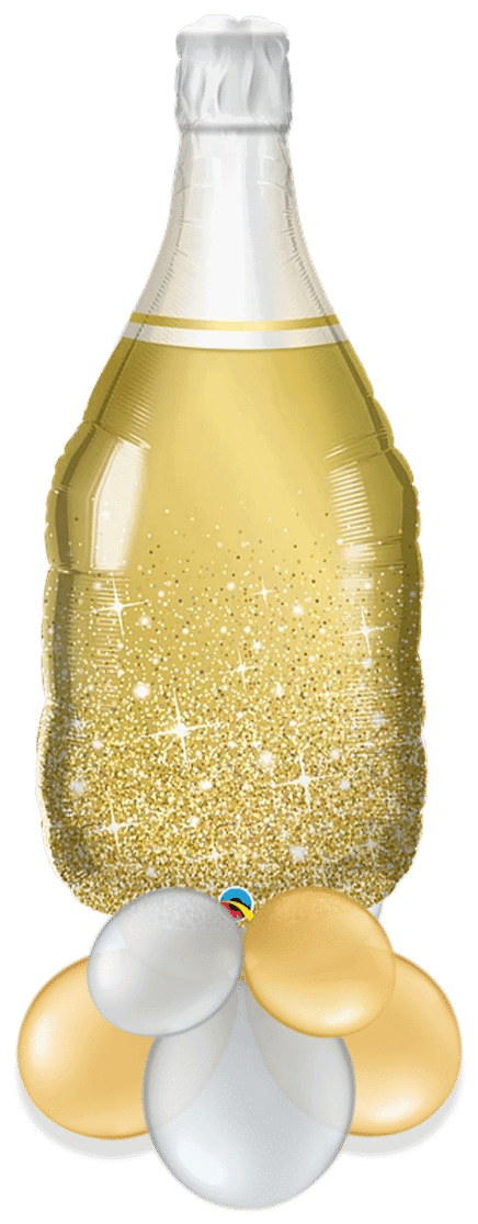 Gold Champagne Bottle Air Filled Display