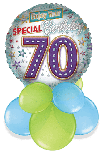 Enjoy Your Special 70th Birthday Air Filled Display