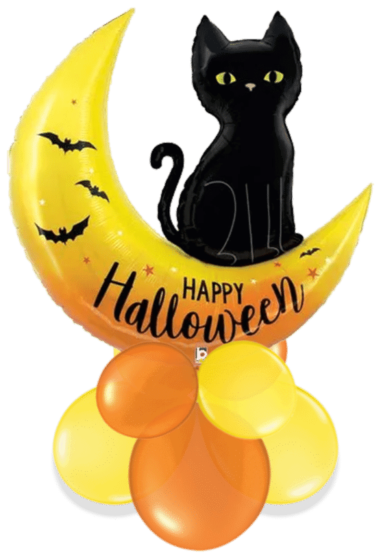 Happy Halloween Cat on Moon Air Filled Display