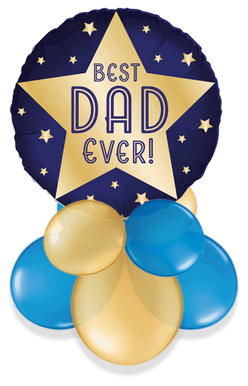 Best Dad Ever Gold Star Air Filled Display